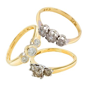 Diamond 3 stone rings